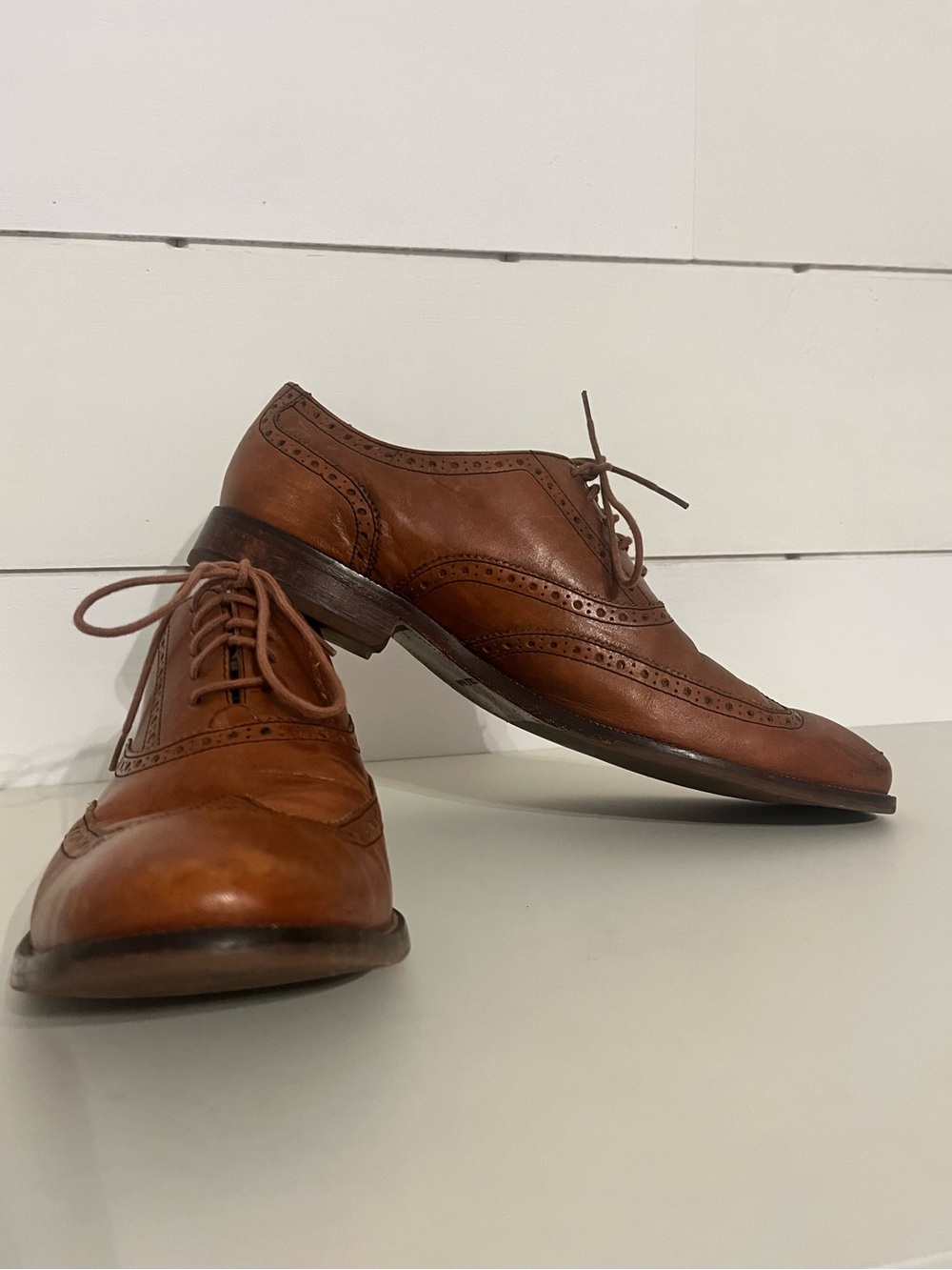 Cole Haan C12210 Leather Wingtip Oxfords Brown 11.5/12 Mismatched